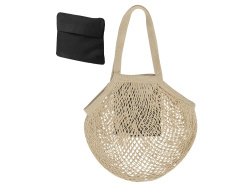 Сумка-авоська для шопинга «Mesh» хлопковая, Цвет натуральный/черный