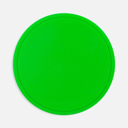 Лейбл из ПВХ Dzeta Round, L, зеленый неон, 5х5,01х0,2 см