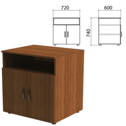 Тумба приставная "Эко", 720х600х740 мм, 2 двери, полка, орех, 400994-19