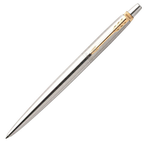 Набор PARKER "Jotter Stainless Steel GT": шариковая ручка синяя и перьевая ручка, 2093257