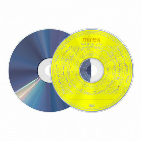 Диски DVD-R MIREX, 4,7 Гб 16x Cake Box (упаковка на шпиле), КОМПЛЕКТ 50 шт,UL130003A1, UL130003A1B