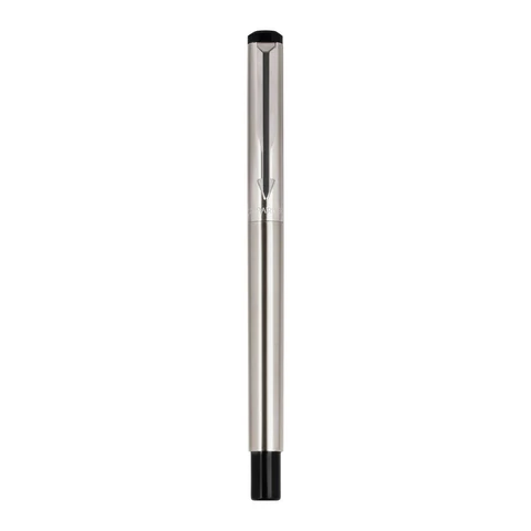 Ручка перьевая PARKER "Vector Stainless Steel", корпус серебристый, детали из нержавеющей стали, синяя, S0029690
