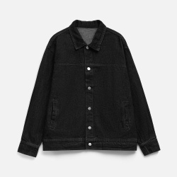 Куртка джинсовая O1, черная, XS–4XL