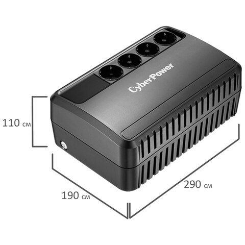 Источник бесперебойного питания CYBERPOWER BU850E, 850 VA (425 W), 4 евророзетки