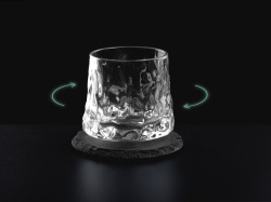 Вращающийся бокал для виски на сланцевом костере «Bromo», Цвет прозрачный