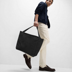 Шоппер-оверсайз «Grossbag» из переработанного хлопка, 340 г/м2, Цвет черный