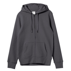 Толстовка на молнии с капюшоном унисекс King, темно-серая, XS–4XL