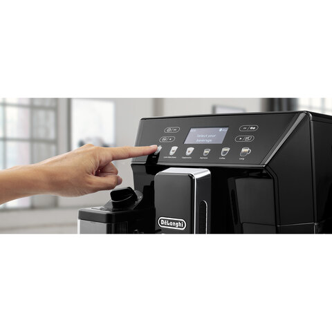 Кофемашина DELONGHI Eletta Cappuccino Evo ECAM46.860.B, 1450 Вт, объем 2 л, автокапучинатор, черная