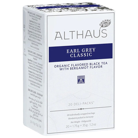 Чай ALTHAUS "Earl Grey Classic" черный, 20 пакетиков в конвертах по 1,75 г, ГЕРМАНИЯ, TALTHB-DP0031