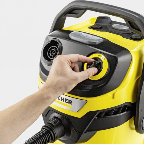 Пылесос хозяйственный KARCHER WD 5 S, мусоросборник 25 л, мощность 1100 Вт, желтый, 1.628-350.0