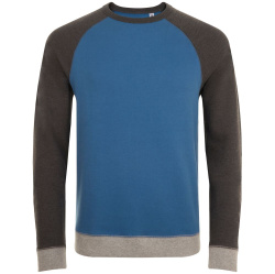 Толстовка унисекс Sandro, синяя с черным меланжем, XS–3XL
