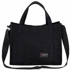 Сумка шоппер HEIKKI MINI (ХЕЙКИ), вельвет, черный, 25х20 см, 272439
