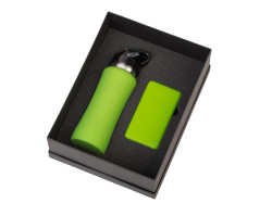 Подарочный набор «COLOR IT» с бутылкой для воды и повербанком, 5000 mAh, Размер 5000 mAh, Цвет зеленое яблоко