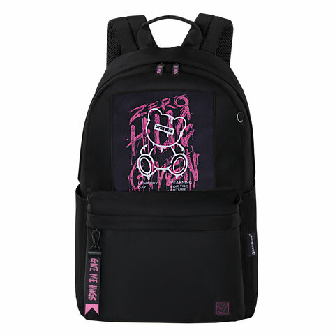 Рюкзак BRAUBERG FASHION CITY универсальный, карман-антивор, "Hug me", черный, 44х31х16 см, 272570