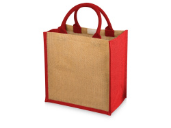 Сумка подарочная «Hindy» из джута, Цвет натуральный, красный