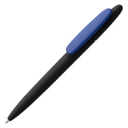Ручка шариковая Prodir DS5 TRR-P Soft Touch, черная с синим, 14,4х1,1 см