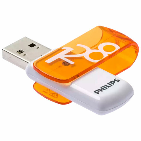 Флеш-диск 128 GB PHILIPS VIVID, разъем USB 2.0, желтый, FM12FD05B/97