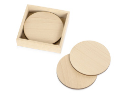 Набор круглых костеров на подставке «Drink», Цвет натуральный