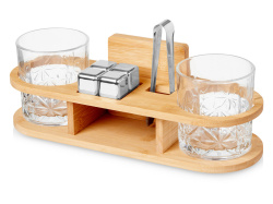 Набор для виски на бамбуковой подставке «Boulevardier», Цвет натуральный, прозрачный