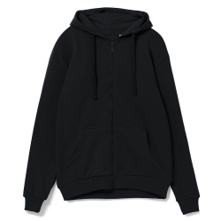 Толстовка на молнии с капюшоном Siverga 2.0, черная, XS–5XL