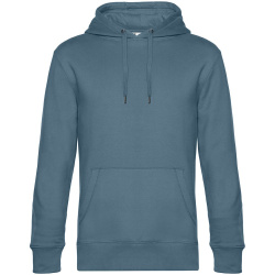 Толстовка с капюшоном унисекс King, серо-синяя, XS–3XL