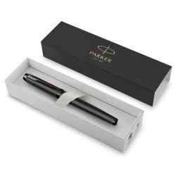 Ручка перьевая PARKER "IM Professionals Monochrome Titanium", темно-серый лак, сталь, синяя, 2172959