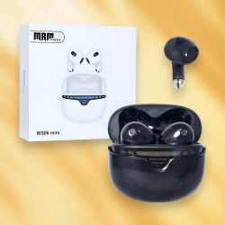 Наушники беспроводные MRM Power WS06 (mini), внутриканальные, черные / Стильный звук без проводов