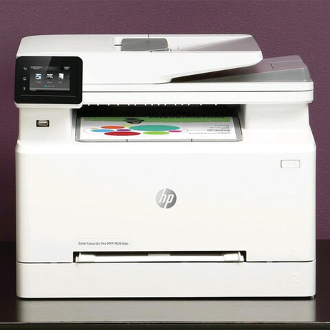 МФУ лазерное ЦВЕТНОЕ HP Color LaserJet Pro M283fdn "4 в 1", 21 стр./мин, 40000 стр./месяц, ДУПЛЕКС, сетевая карта, 7KW74A