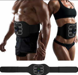 Массажер электрический миостимулятор живота EMS Abdominal Toning Belt для мужчин и женщин (8 режимов, 19 уровней интенсивности)