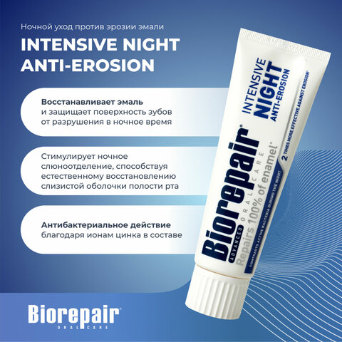 Зубная паста 75 мл BIOREPAIR "Night repair", ночная защита, ИТАЛИЯ, GA1731000