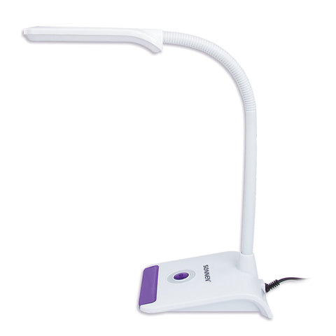 Настольная лампа / светильник SONNEN OU-147, на подставка, светодиодная, 5 Вт, белый/фиолетовый, 236672