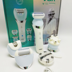 Профессиональный женский эпилятор VGR V-703 VOYAGER PROFESSIONAL LADY CARE SET / водонепроницаемый триммер 5 в 1 (5 насадок)