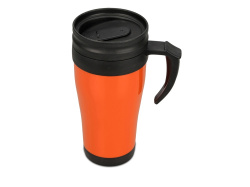 Термокружка «Silence», Цвет оранжевый/черный