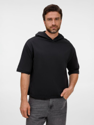Футболка оверсайз унисекс с капюшоном Neofit, черная, XS–XXL