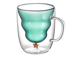 Кружка с двойными стенками с елочкой внутри «Winter Wonderland», Цвет прозрачный, зеленый