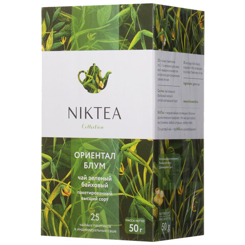 Чай NIKTEA "Oriental Bloom" зеленый, 25 пакетиков в конвертах по 2 г, TALTHA-DP0056