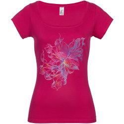 Футболка женская Vibrance, темно-розовая (фуксия), S–XL