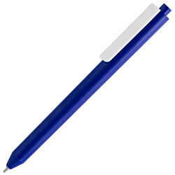 Ручка шариковая Pigra P03 Mat, темно-синяя с белым, 14x1,1 см