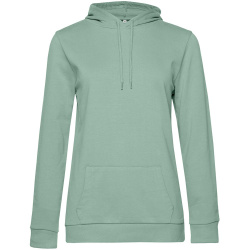 Толстовка с капюшоном женская Hoodie, серо-зеленая, XS–XXL