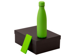 Подарочный набор «COLOR IT» с термобутылкой и повербанком, Размер 5000 mAh, Цвет зеленое яблоко