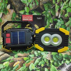 Прожектор Multi-Function Lamp T-917 SOLAR-2COB светодиодный портативный аккумуляторный, солнечная ба