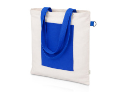 Сумка для покупок «Тема» 280 г из переработанных материалов, Цвет натуральный/синий
