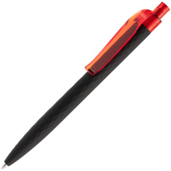 Ручка шариковая Prodir QS01 PRT-T Soft Touch, черная с красным, 14х1 см