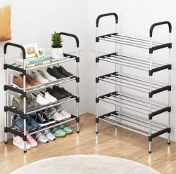 Полка для обуви металлическая 5 ярусов Easy Shoe Rack / Этажерка 110х55х30см. / Обувница напольная, 