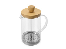 Френч-пресс с деревянной крышкой «Siesta», Цвет прозрачный/натуральный