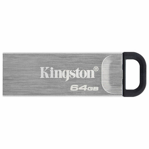 Флеш-диск 64 GB KINGSTON DataTraveler Kyson, разъем USB 3.2, серебряный, DTKN/64GB