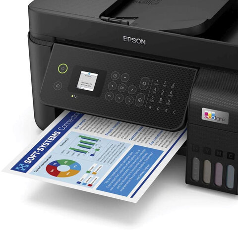 МФУ струйное EPSON L5290 "4 в 1", А4, 33 стр./мин, 5760x1440, ЖК-дисплей, АПД, Wi-Fi, с/к, СНПЧ, C11CJ65508