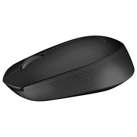 Мышь беспроводная LOGITECH B170, 2 кнопки + 1 колесо-кнопка, оптическая, черная, 910-004798