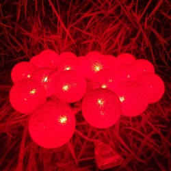 Гирлянда Новогодняя "Шар хлопковый" Тайские фонарики 20 шаров, 5 м