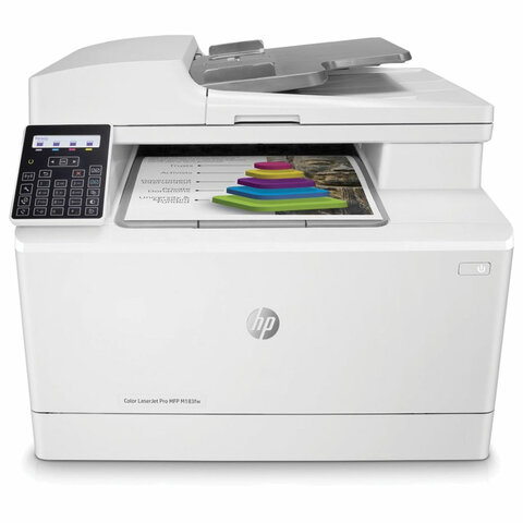 МФУ лазерное ЦВЕТНОЕ HP Color LaserJet M183fw "4 в 1", А4, 16 стр./мин., 30000 стр./месяц, АПД, Wi-Fi, сетевая карта, 7KW56A